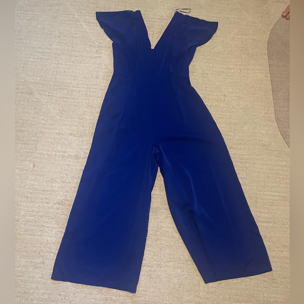 Royal blue short sleeve long jumpsuit